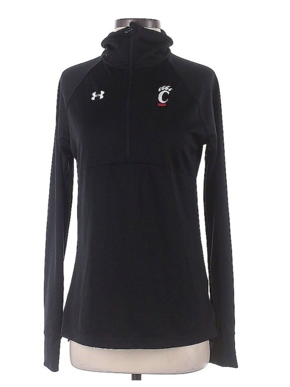Under Armour Cincinnati Bearcats 1/4 Zip Pullover Small Black Fanwear NCAA